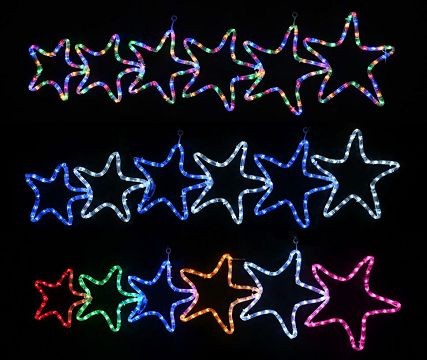 24X21, XL1430, LED ROPELIGHT 6 STARS CLUSTER Asst