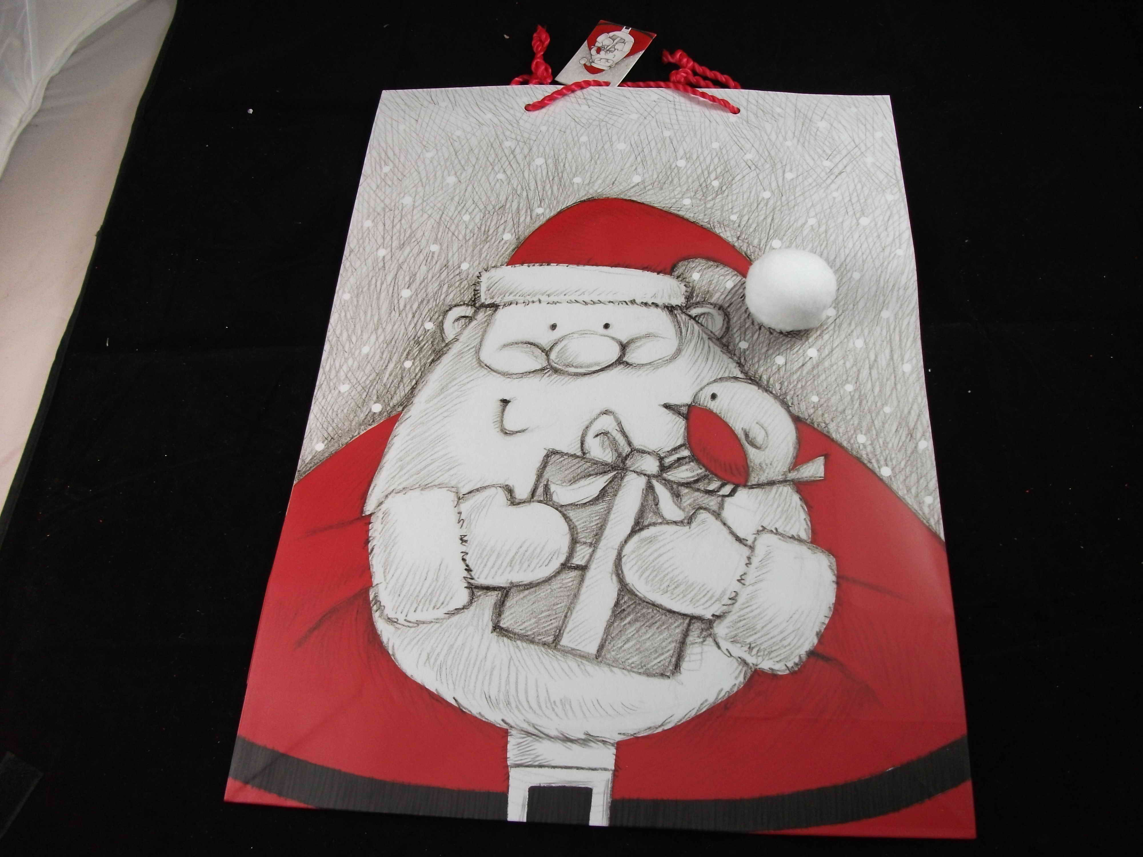 X39, XM2117, XL B/W CHRISTMAS GIFT BAG  3AS