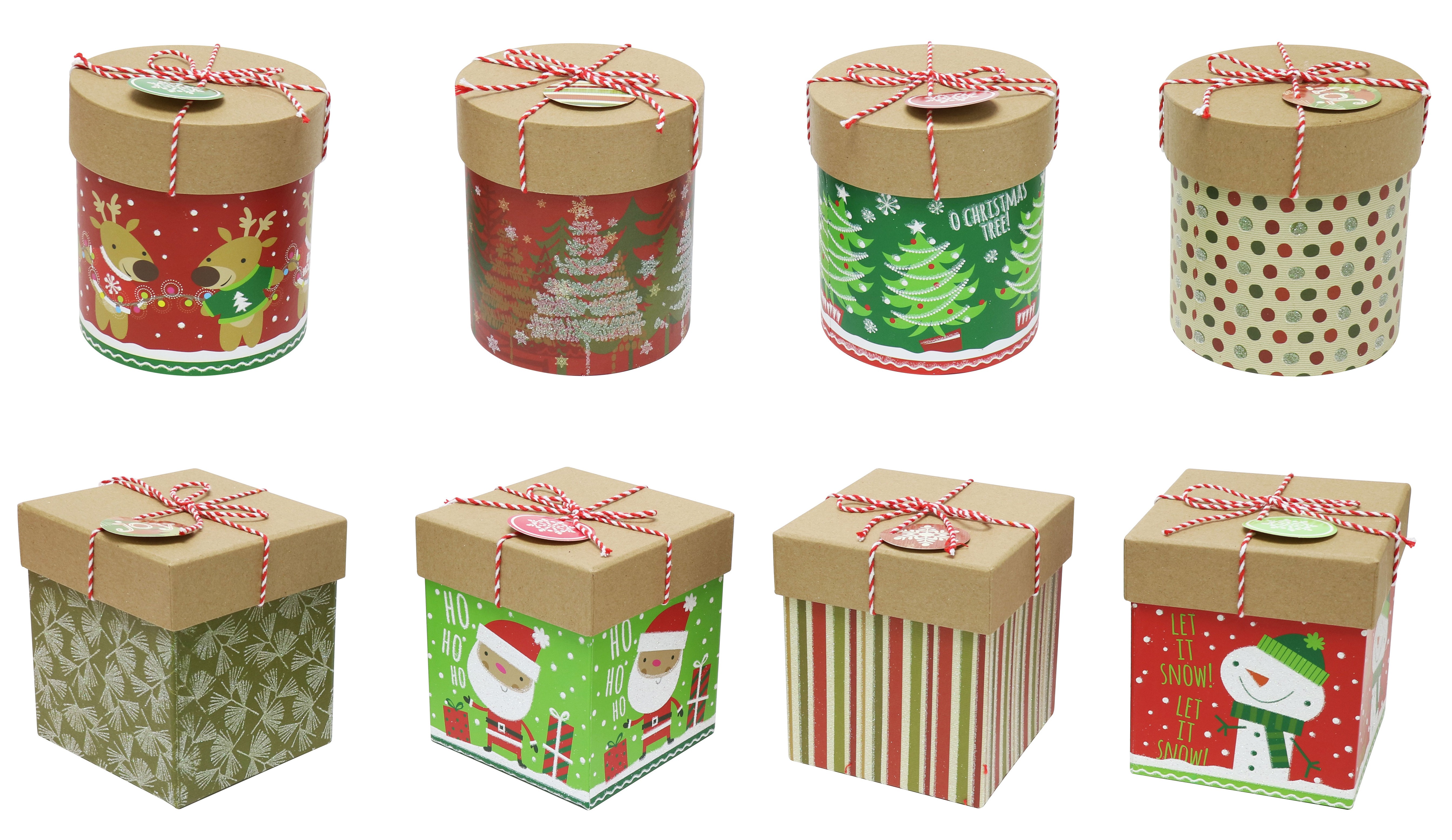 21X3, XP0039. Kraft Gift Box W/String Asst