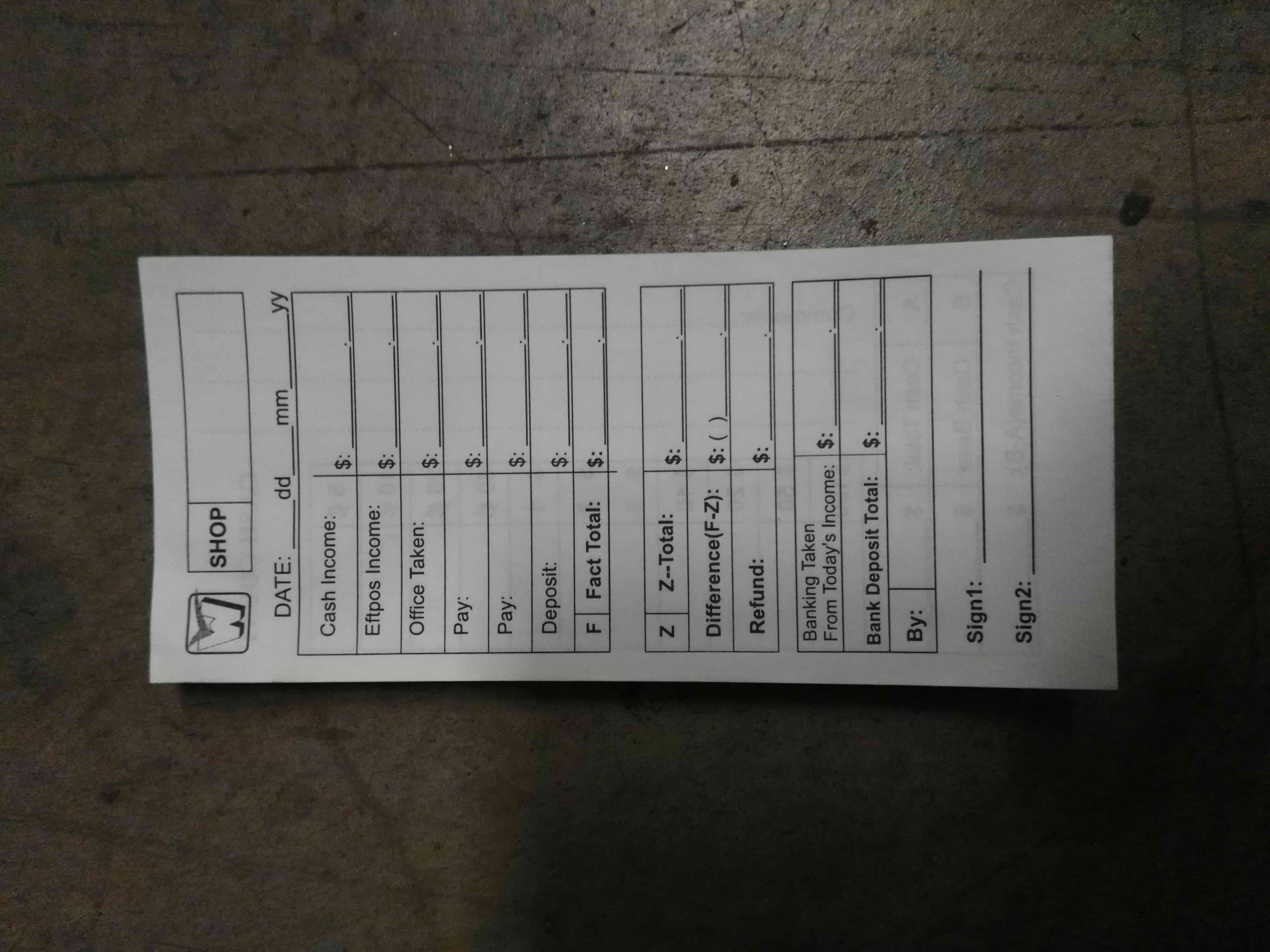 F5L, sales docket