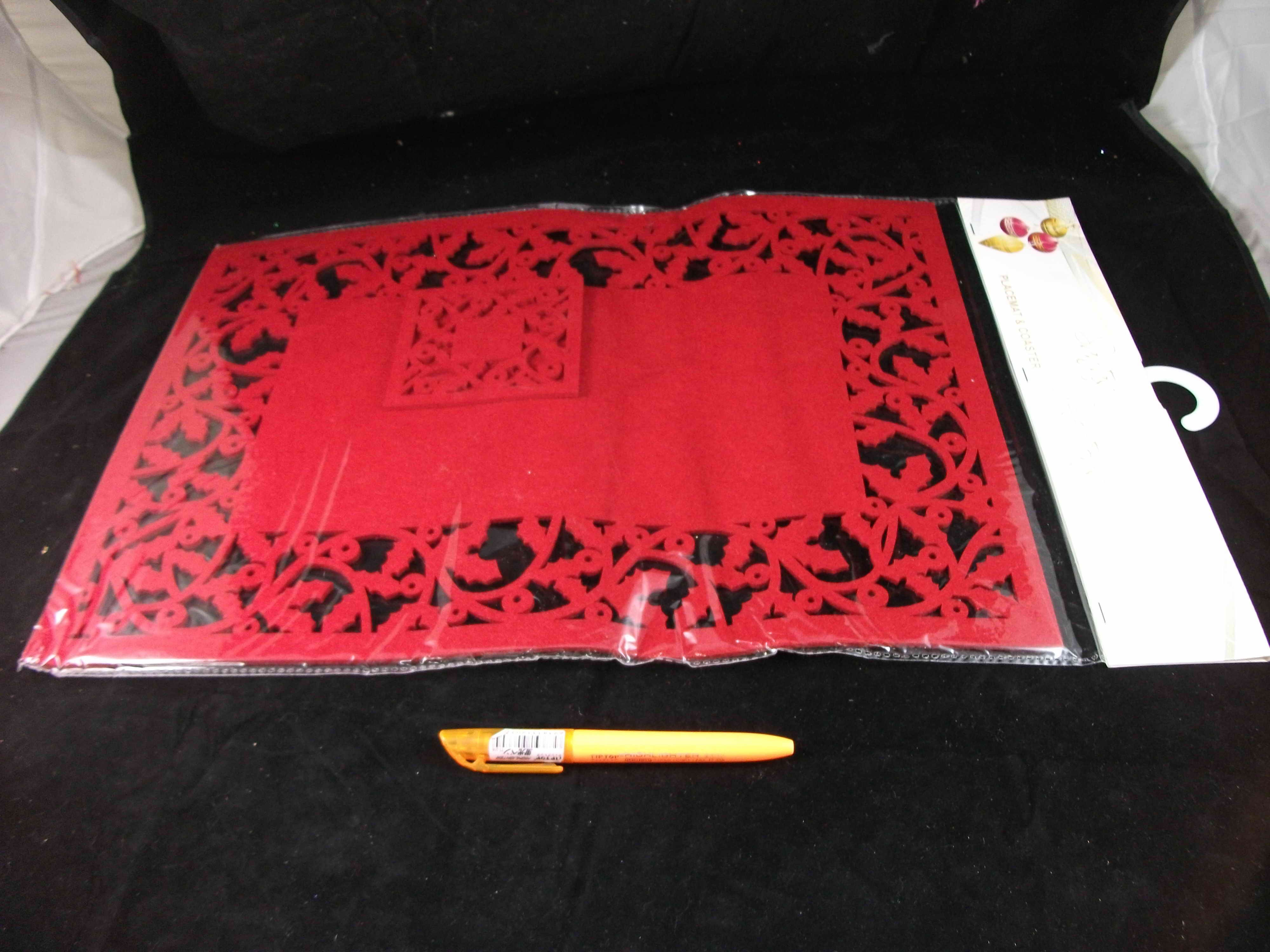 24XA, XM0148, 3A XMAS FELT PLACEMAT/COASTER