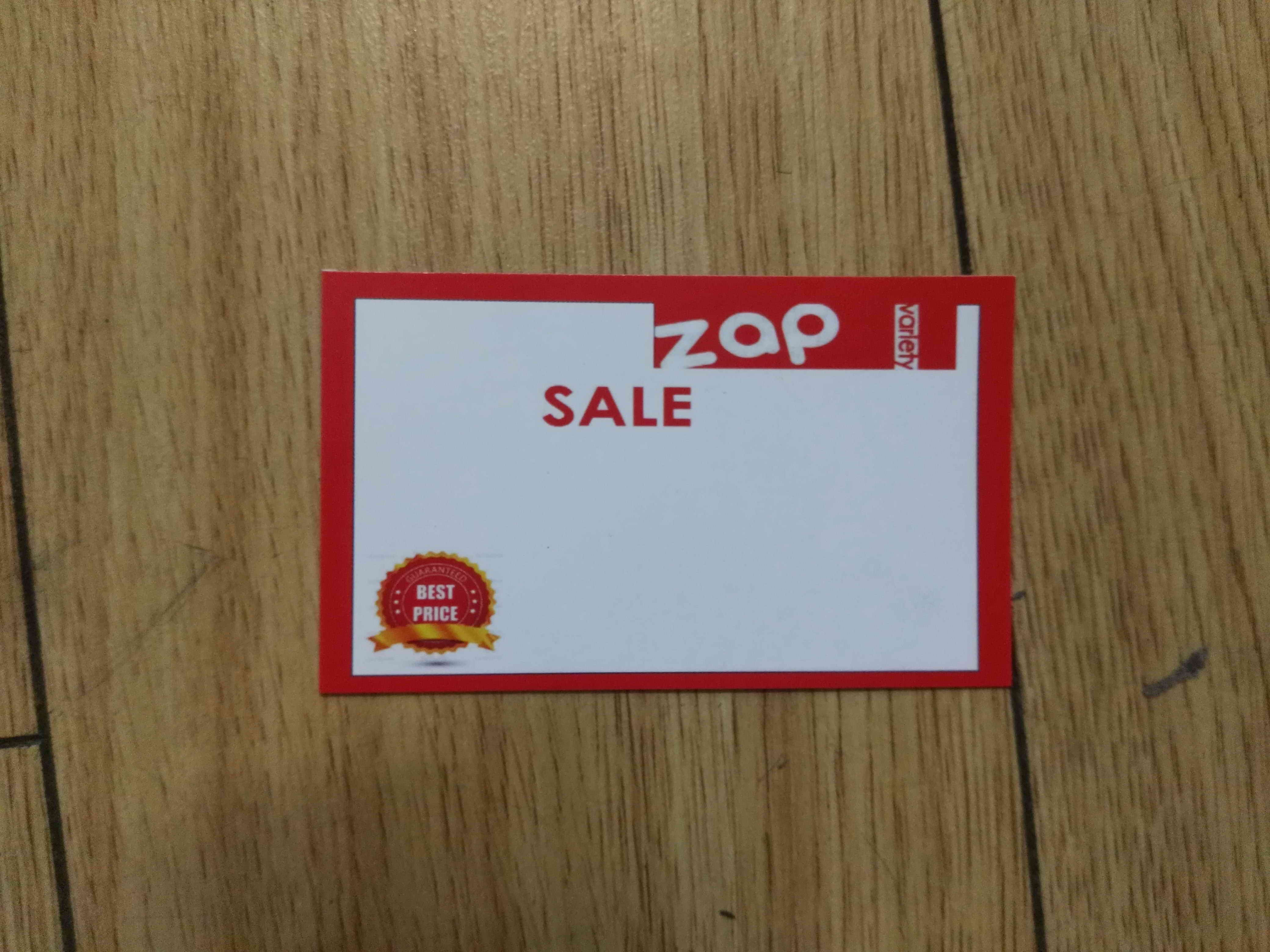 zap sale sign S