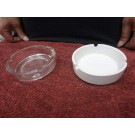 F13L,$1,Flat Round Ashtray - White