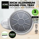 191345, Foil Tray Round 30cm x 1.6cm 3pk