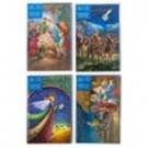 55736, Xmas Cards Box 10 115x177mm Textured Foil Religious