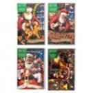 55741, Xmas Cards Box 14 115x177mm Textured Foil Santa