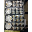 B8L, CLEARANCE, cup & dish 12pc set gold