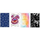 58619, Diary Spiral Hard Cover Printed w Foil Slim WTV 4 Astd