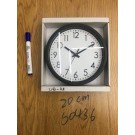 A13H, 60436, clock 20cm black/white