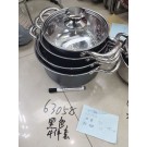 E1Z-L, 63058, pot set of 4 (20/22/24/26cm) black