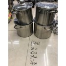 A16Z-L, 63467, set 4 thicken stockpot w/ glass lid in gift box  20/22/24/26cm stainless steel