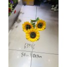 B2M, 63936, artificial sun flower 3 heads 84cm D18cm