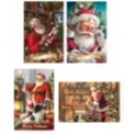 64374 dats, Cards Xmas Box 10 115x177mm Textured Foil Santa
