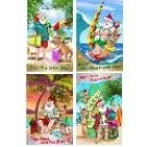 64377 dats, Cards Xmas Box 10 115x177mm Textured Foil Australia Design