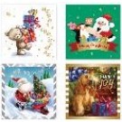 64423 dats, Cards Xmas Box 10 125x125mm Textured Foil Cute