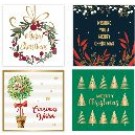 64425 dats, Cards Xmas Box 10 125x125mm Textured Foil Traditional