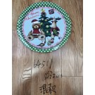 22X42, 64511, Xmas metal tray round 32cm