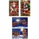 65480 dats, Cards Xmas Box 10 115x177mm Textured Foil Santa