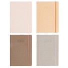 66142, Diary PU Neutral Earthy w Elastic Pocket WTV 4 Asstd
