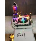 66529, Xmas deco clock tower & fountain 25.5*21*25.5cm USB & battery