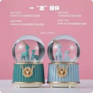 67137. crystal ball deer blue