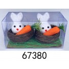 67380, Easter bunny 2pcs 12x6x6cm