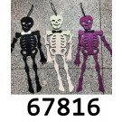 67816, Halloween Hanging Decorations 50cm Skeleton