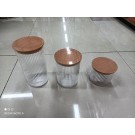 B18M, 69406, Storage Jar Wood Grain Lid M