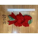 25X21, 69615, Xmas Bow Flocked 2pc 13.5cm*17cm