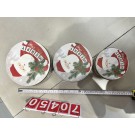 70450, Xmas Round Metal Tins 3pc Set 19.85/16.8/13.5cm