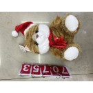 70753, Xmas Soft Toy Cat with Santa Hat 22cm