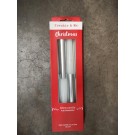 24XS1JS2, C3464, CANDLE ARBRA 4PK XMAS WHTE SILVER