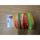 DG2217, DOG PLUSH SQUEAKY TOY HAMBURGER 20x5x17.5cm