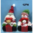 B/O 10''  SANTA/SNOWMAN WITH POP UP GIFT BOX