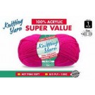 WIN-112, 1pce Knitting Yarn-8 Ply-100g-Hot Pink