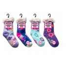 WIN-2513, 1PrGirls Sherpa Socks NoveltyA/Slip4Astd