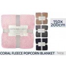 WIN-625, 1Pce Coral FleecePopcorn Blanket 150X200