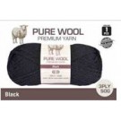 WIN-963, 1pce Pure Wool - 3 Ply-50G- Black
