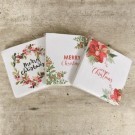 X34, X185490, 16PK 33X33CM 3PLY MODERN POINSETTIA NAPKIN