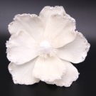 X242940, Xmas X242940, Xmas 17CM WHITE VELOUR MAGNOLIA W/CLIP