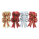 X14, XA5402, GLITTER BOW W/STRIPE 2pk MED