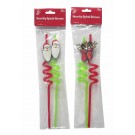 SPIRAL STRAWS 2pc W/DECO