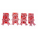 BOW RED/WHITE GLITT 2pc MED