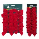  RED FLOCKED BOWS 8PC/12PC 2ASST 