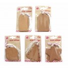  KRAFT TAGS COTTON TIE 10PC 5ASST 