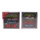  XMAS SQ.CARDS CHALK DESIGN FOILED 10PC 