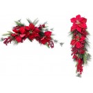 19X24, XB0030, BERRY GLITTER POINSETTIA SWAG 2ASST