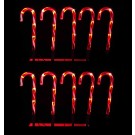  LED CANDY PATH CANES 10PC 50L RED 
