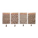 19X27, XB1073, RUNNER BURLAP W/WHITE PRINT 32x180cm