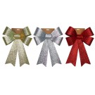 X8, XB2837, GLITTER DLX BOW JUMBO 1pc 3ASST